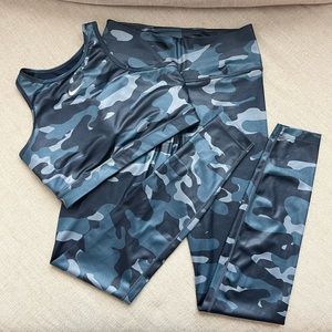 Nike Blue Camo Workout Set